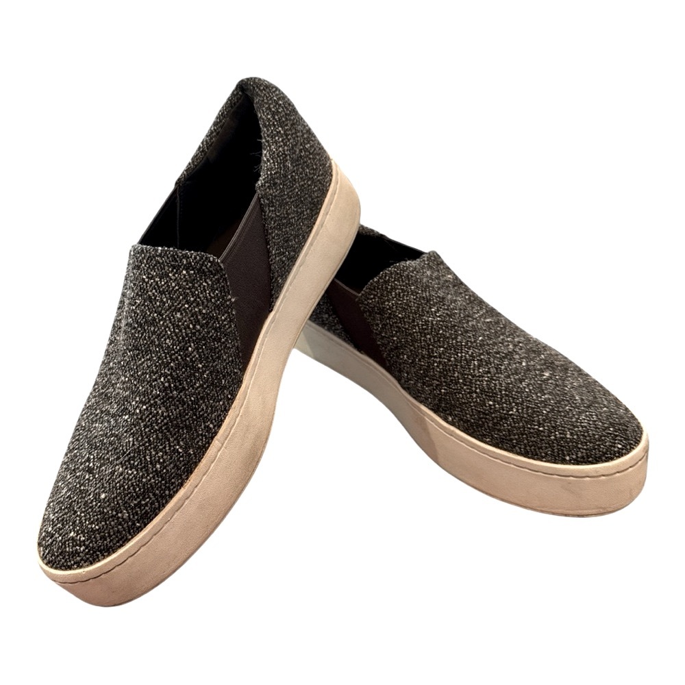 Vince Women's Platform Slip Ons Sneakers Shoes Size 9 Gray & Black